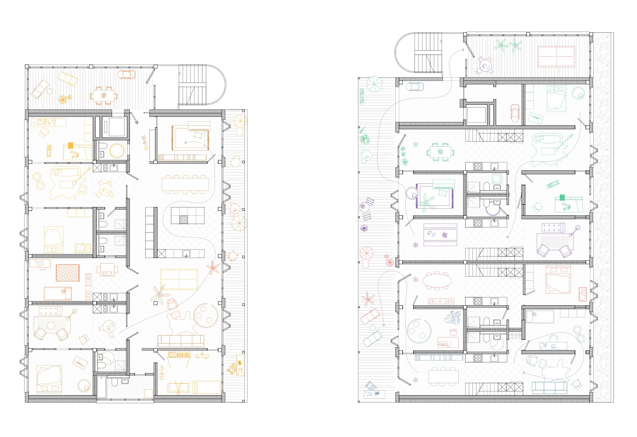 Detail Grundrisse Cluster und Flexible Wohnungen
